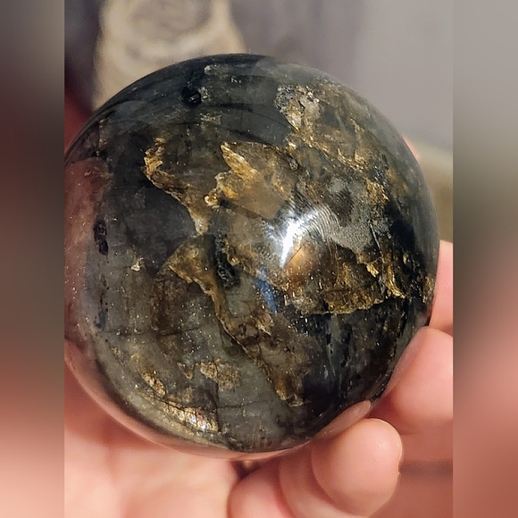 Blue Flash Labradorite Crystal Sphere - Picture 8 of 10